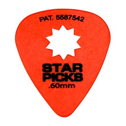 Everly Star Grip Guitar Picks (50 Picks) .60 mm Orange