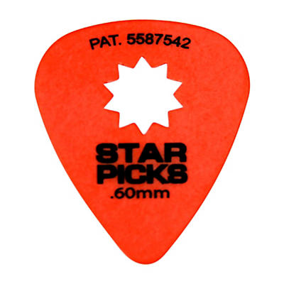 Everly Star Grip Guitar Picks (50 Picks) .60 Mm Orange for sale