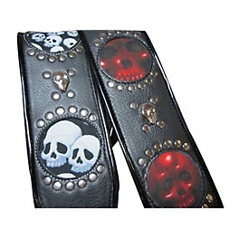 Jodi Head Voodoo Jessee Red Skull with Studs Guitar Strap