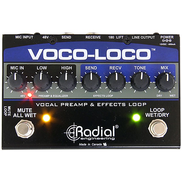 Open Box Radial Engineering Voco-Loco Vocal Preamp and Effect Switcher Level 2 Regular 190839175021