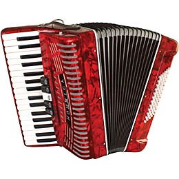 Open Box Hohner 72 Bass Entry Level Piano Accordion Level 1 Red