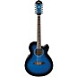 Open Box Ibanez AEL152ETBS 12-String Cutaway Acoustic-Electric Guitar Level 2 Transparent Blue Sunburst 888366046425