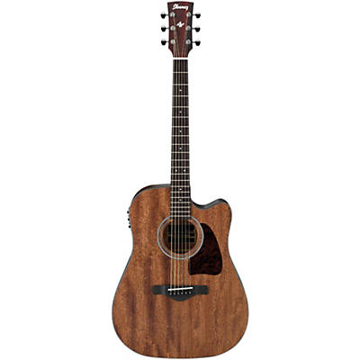 Ibanez Aw54ceopn Artwood Dreadnought Acoustic-Electric Guitar Open Pore Natural for sale