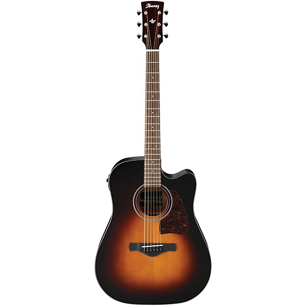 Restock Ibanez AW400C Artwood Solid Top Dreadnought Acoustic-Electric Guitar Brown Sunburst
