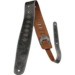 Perri's 2.5" Distressed Leat... Perri's 2.5" Distressed Leather Guitar Strap with Perforated Vents and Soft Leather Back Gray