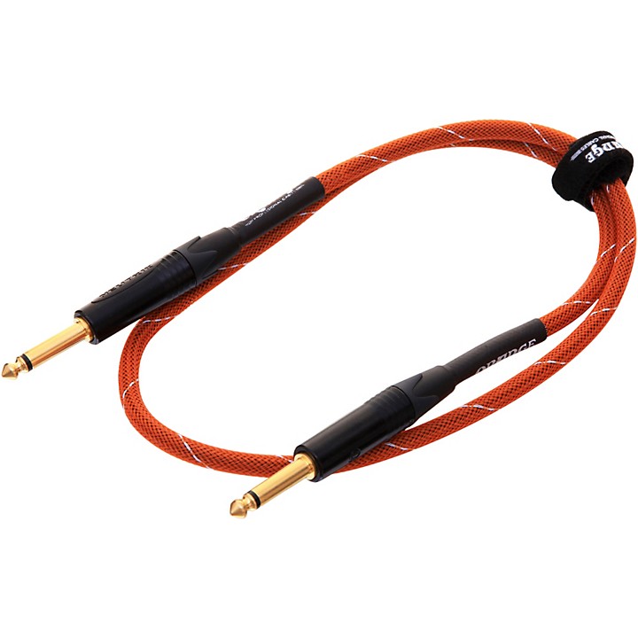 Orange Amplifiers 1/4 Inch Speaker Cable Orange with White Stripes 3 ft