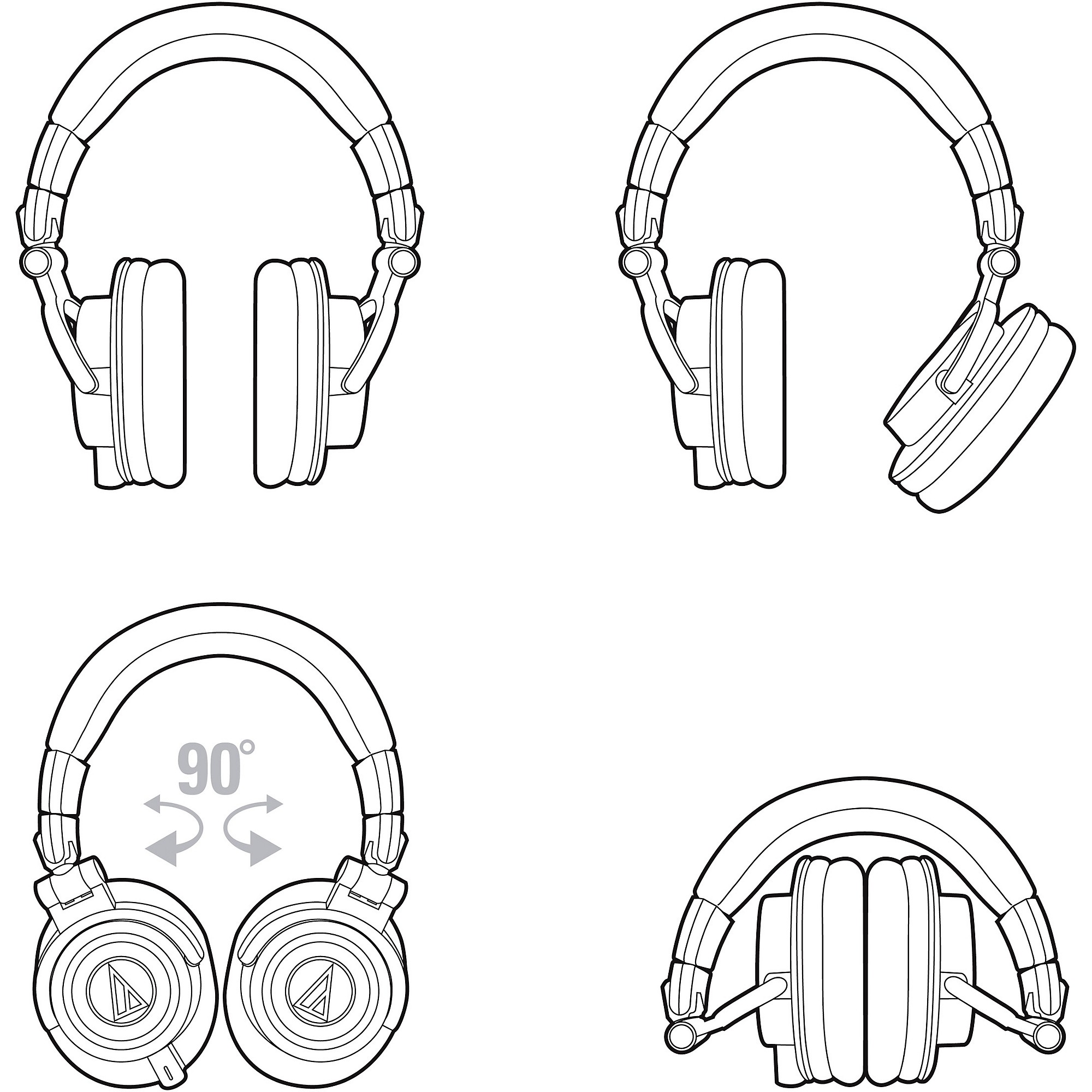Audio-Technica ATH-M50x Closed-Back Studio Monitoring Headphones