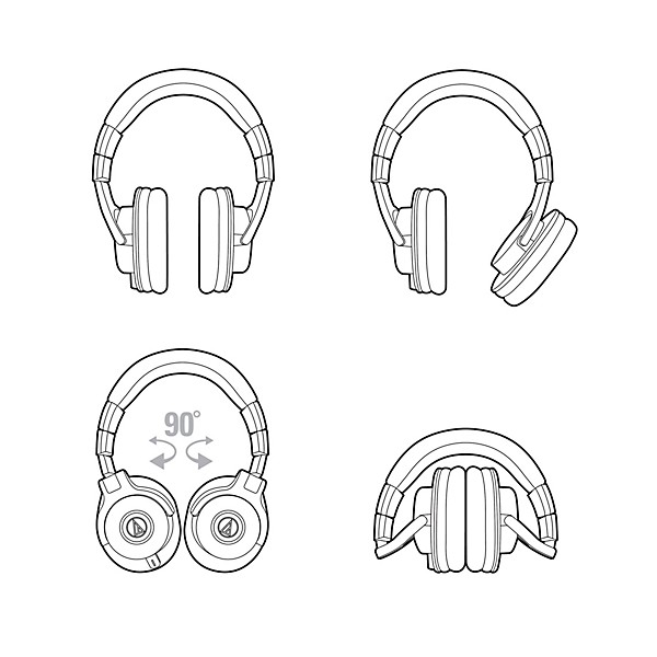 Audio-Technica ATH-M40x Closed-Back Professional Studio Monitor Headphones Black