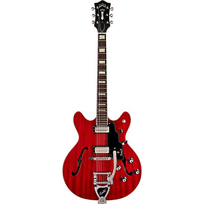 Guild Starfire V Semi-Hollow Electric Guitar With Guild Vibrato Tailpiece Cherry Red for sale