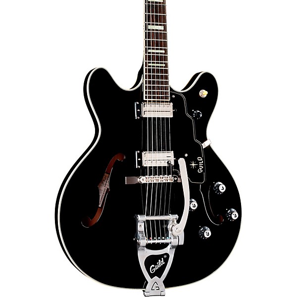 Guild Starfire V Semi-Hollow Electric Guitar With Guild Vibrato Tailpiece Black