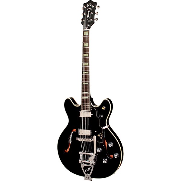 Guild Starfire V Semi-Hollow Electric Guitar With Guild Vibrato Tailpiece Black