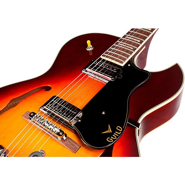 Open Box Guild CE-100D Capri with Guild Vibrato Tailpiece Level 2 Antique Burst 888366032541