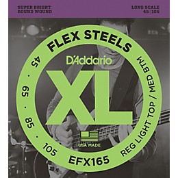 D'Addario Flexsteels Long Scale Bass Guitar Strings (45-105)