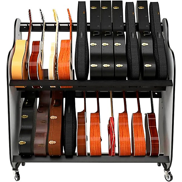 A&S Crafted Products Band Room Double-Stack Guitar Shelf Rack 69.5 x 68.375 x 30.25 in.