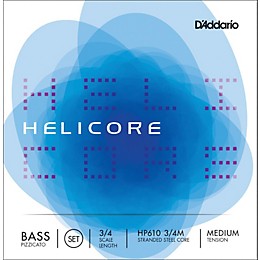 D'Addario HP610 Helicore Pizzicato 3/4 Size Double Bass String Set 3/4 Size Medium