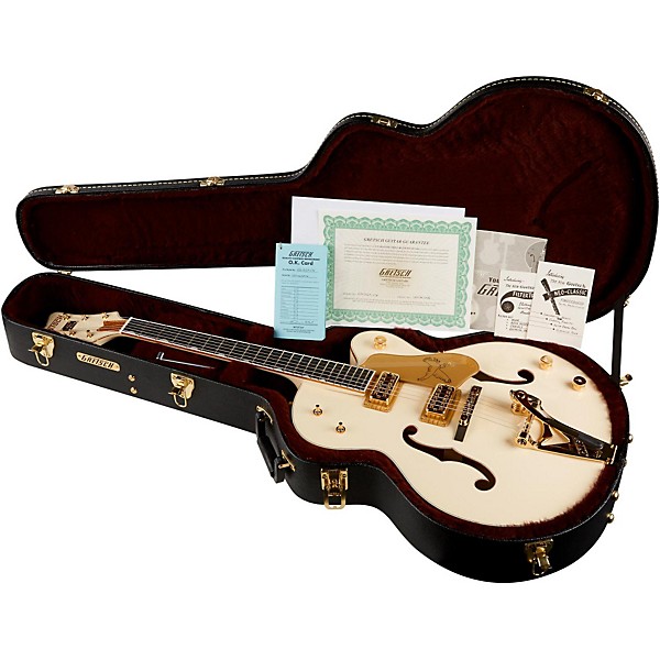 Open Box Gretsch Guitars G6136T-LTV White Falcon Lacquer Finish TV Jones Pickups Level 1 White