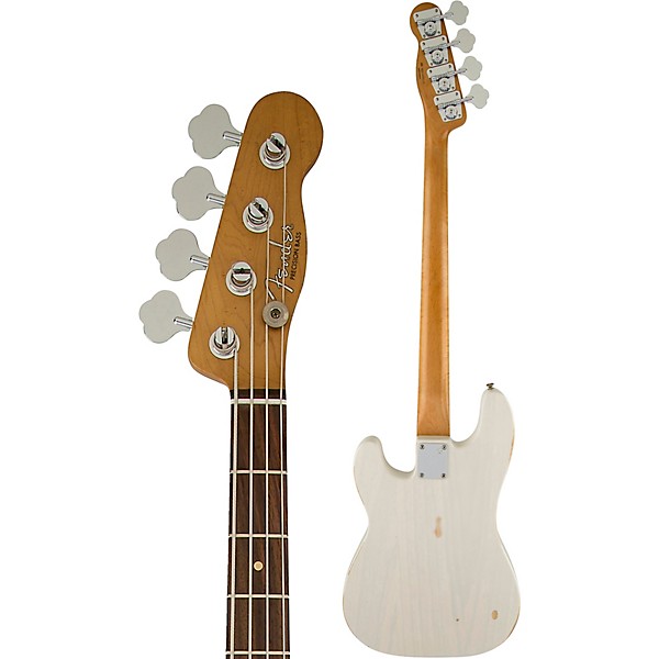 Open Box Fender Mike Dirnt Roadworn Precision Bass Level 1 White Blonde Rosewood Fingerboard