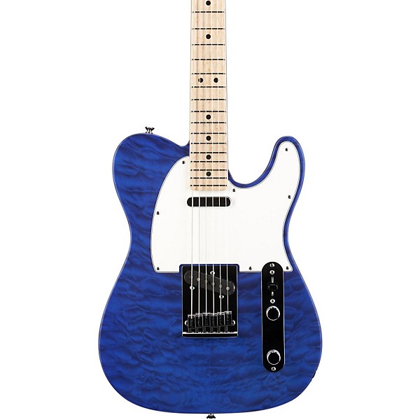 Fender Custom Shop Custom Deluxe Telecaster Electric Guitar with Maple Fingerboard Transparent Cobalt Blue Maple