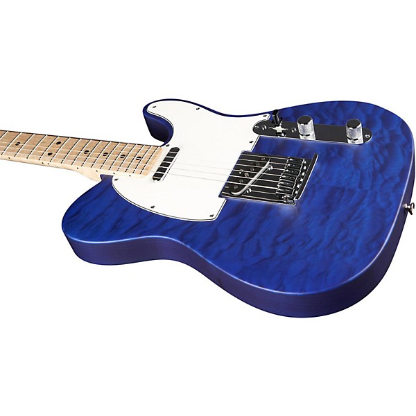 Fender Custom Shop Custom Deluxe Telecaster Electric Guitar with Maple Fingerboard Transparent Cobalt Blue Maple