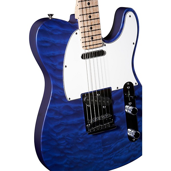 Fender Custom Shop Custom Deluxe Telecaster Electric Guitar with Maple Fingerboard Transparent Cobalt Blue Maple