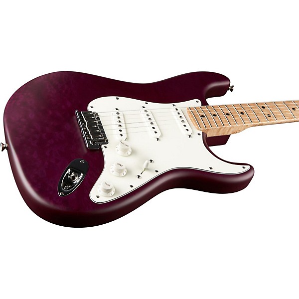 Fender Custom Shop Custom Deluxe Stratocaster Electric Guitar with Maple Fingerboard Transparent Purple Maple