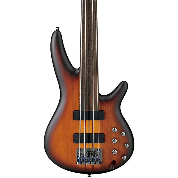 Open Box Ibanez Bass Workshop SR Portamento SRF705 Fretless 5-String Electric Bass Level 2 Flat Brown Burst, Rosewood Fret...