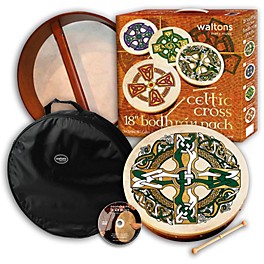 Waltons Bodhran Gift Pack Plain 18" Waltons Bodhran Gift Pack Celtic Cross 18 in.