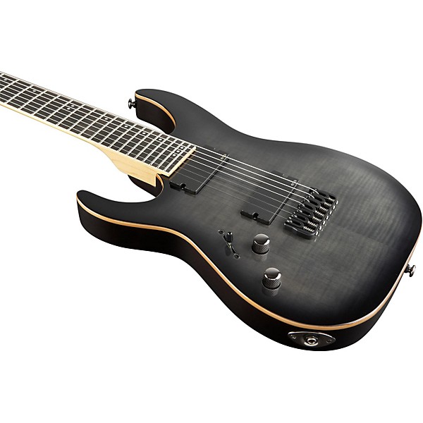 Schecter Guitar Research Banshee-7 7-String Active Left Handed Electric Guitar Transparent Black Burst