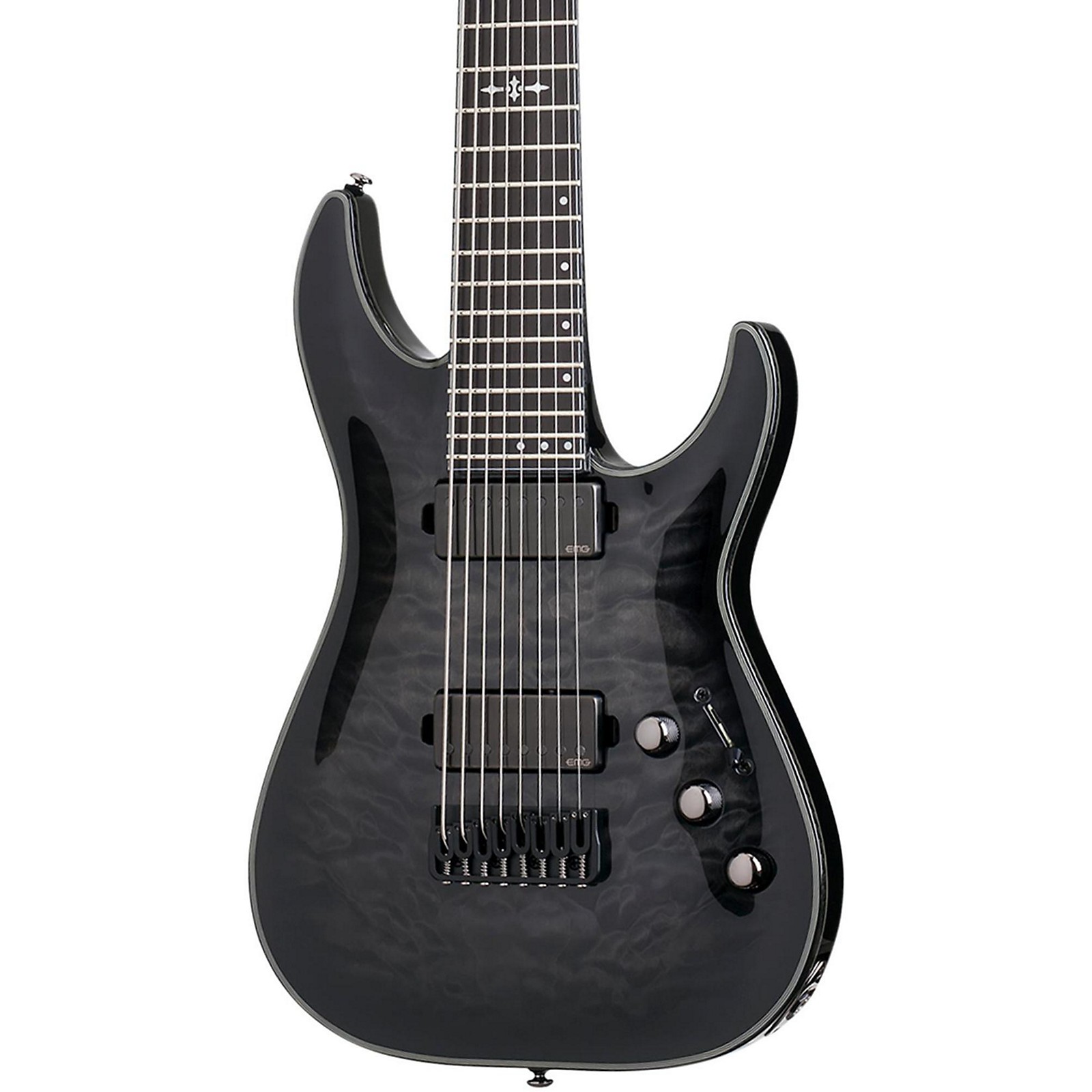 Schecter Guitar Research Hellraiser Hybrid C-8 8-String Electric Guitar  Transparent Black Burst