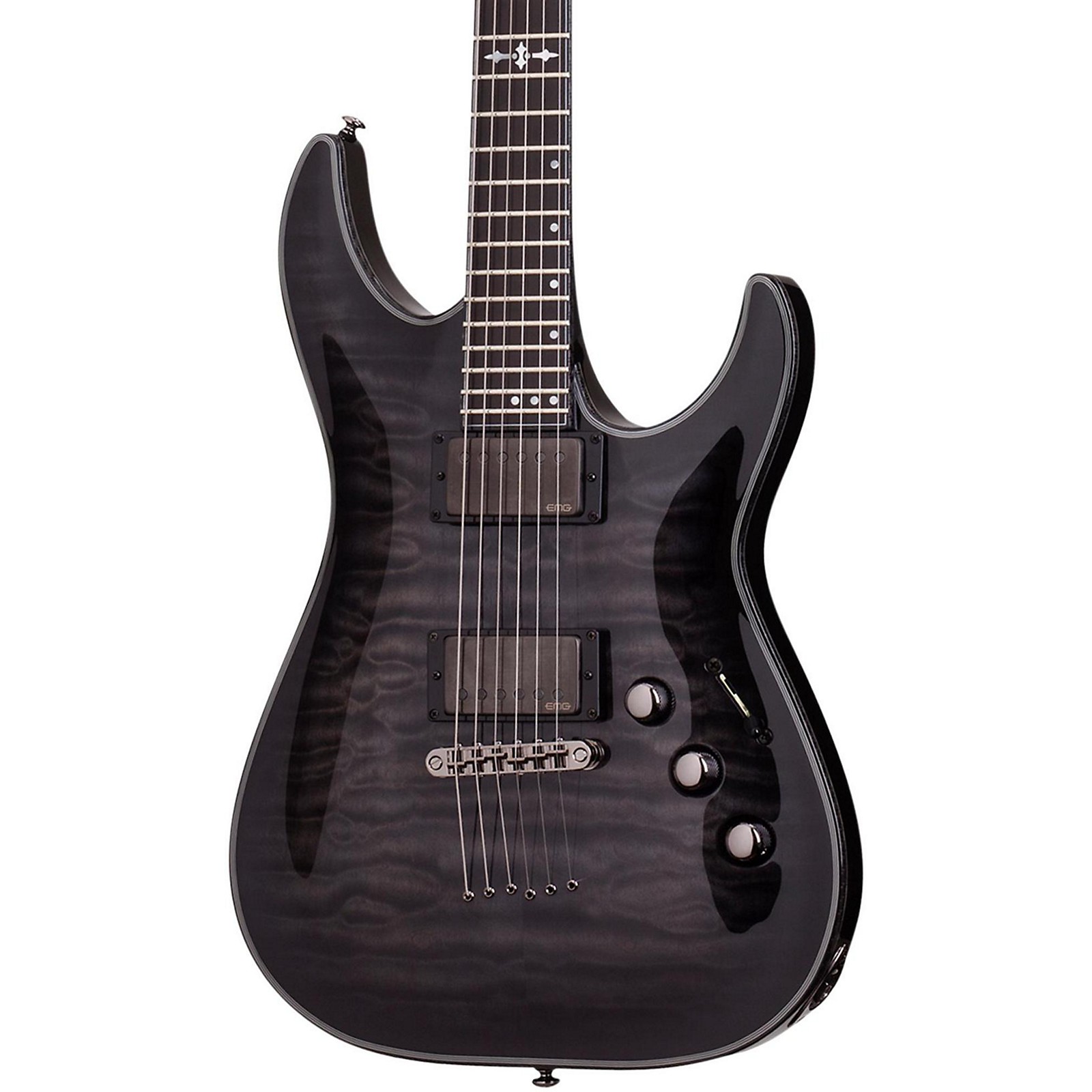 Schecter Guitar Research Hellraiser Hybrid C-1 Electric Guitar Transparent  Black Burst