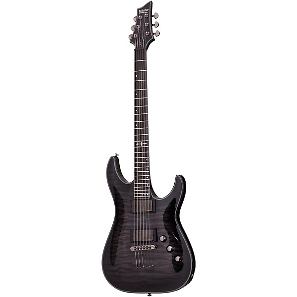 Open Box Schecter Guitar Research Hellraiser Hybrid C-1 Electric Guitar Level 2 Transparent Black Burst 194744664175