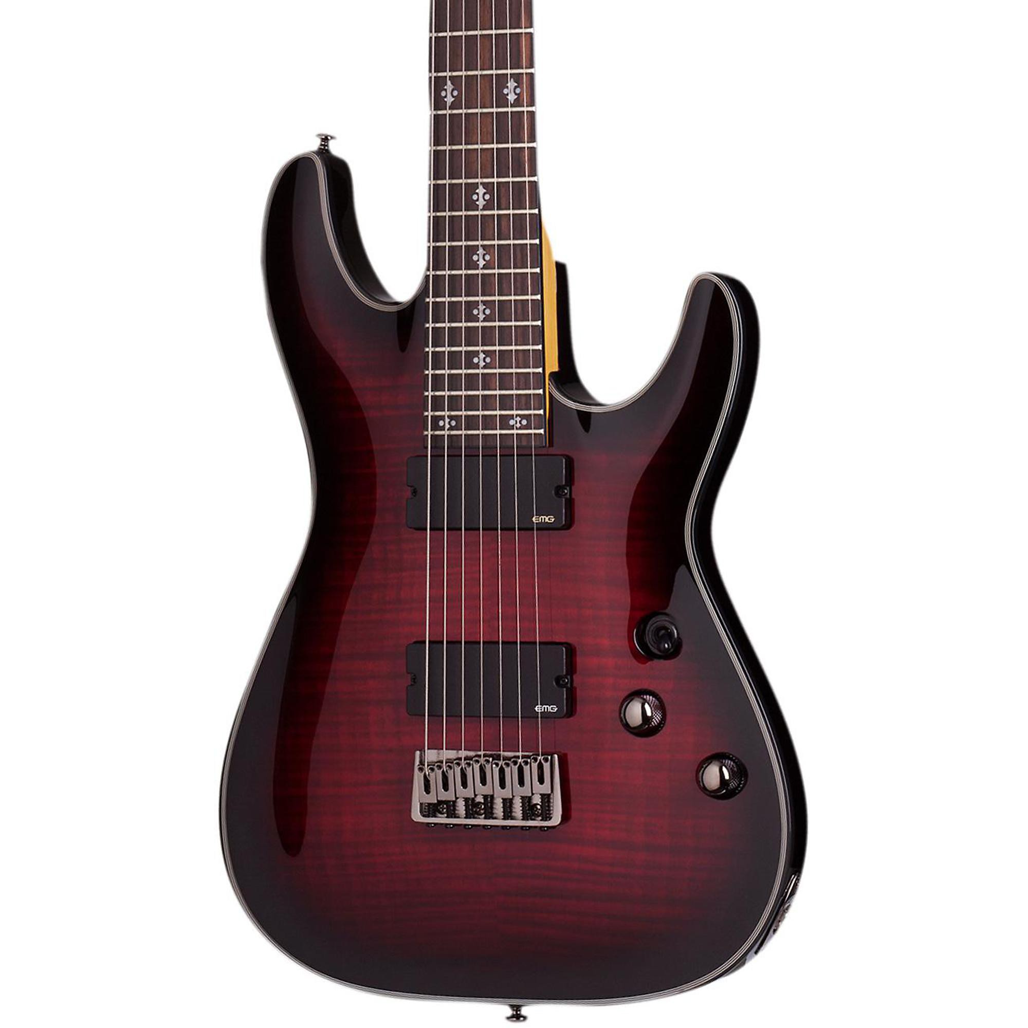 Schecter Guitar Research Damien Elite-7 Electric Guitar Crimson