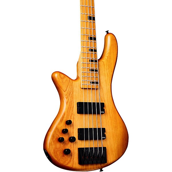 Schecter Guitar Research Stiletto-5 Session 5-String Left-Handed Electric Bass Guitar Satin Aged Natural