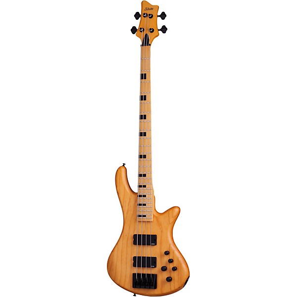 Open Box Schecter Guitar Research Stiletto-4 Session Electric Bass Guitar Level 2 Satin Aged Natural 190839495082