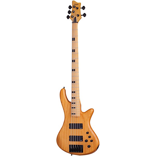 Open Box Schecter Guitar Research Stiletto-5 Session 5 String Electric Bass Guitar Level 1 Satin Aged Natural