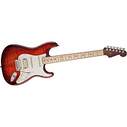 Fender Select Stratocaster Exotic Flame Maple Top Electric Guitar Bing Cherry Burst