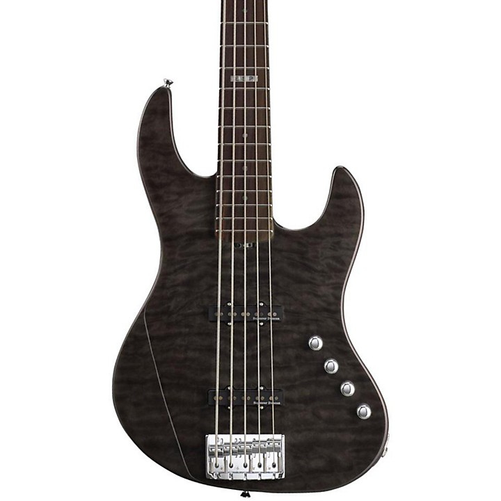 Esp E Ii J 5 5 String Electric Bass Guitar See Thru Black Guitar Center