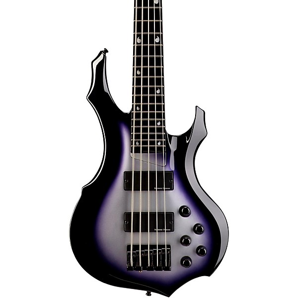 Open Box ESP E-II Doris Yeh-D5 5 String Bass Guitar Level 1 Purple Silver Sunburst
