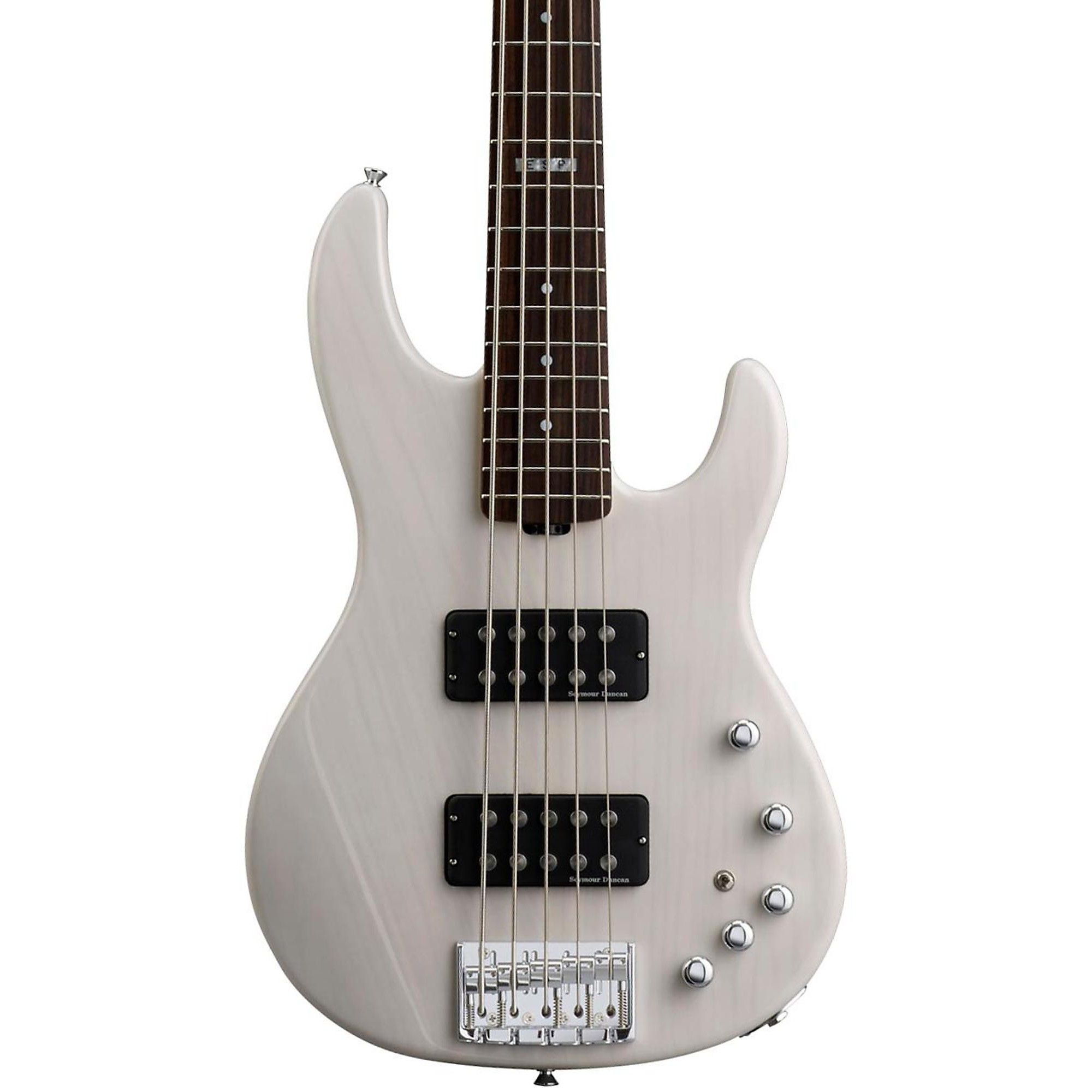 ESP E-II AP-5 5 String Electric Bass Guitar See-Thru White