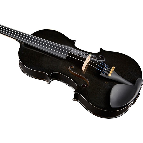 Open Box Bellafina Rainbow Series Black Violin Outfit Level 1 4/4 Size
