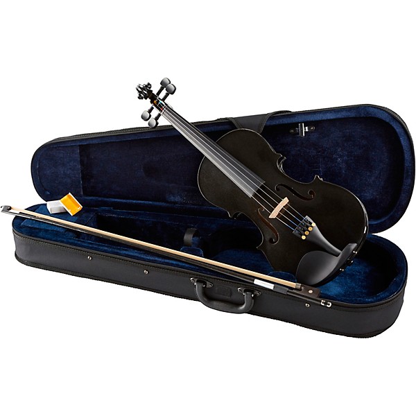 Open Box Bellafina Rainbow Series Black Violin Outfit Level 1 3/4 Size