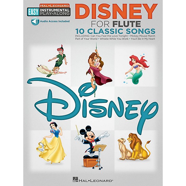 Hal Leonard Disney - Flute - Easy Instrumental Play-Along Book with Online Audio Tracks