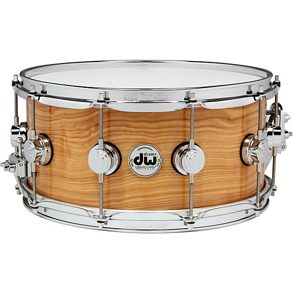DW Exotic Figured Olive Ash Lacquer Snare 14 x 6.5 in. Chrome Hardware