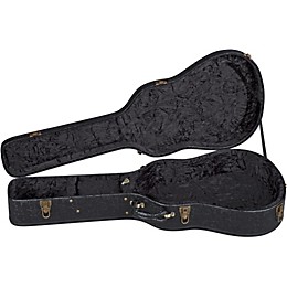 Luna Dreadnought / Grand Concert Acoustic Guitar Tooled Leather Look Hardshell Case Black
