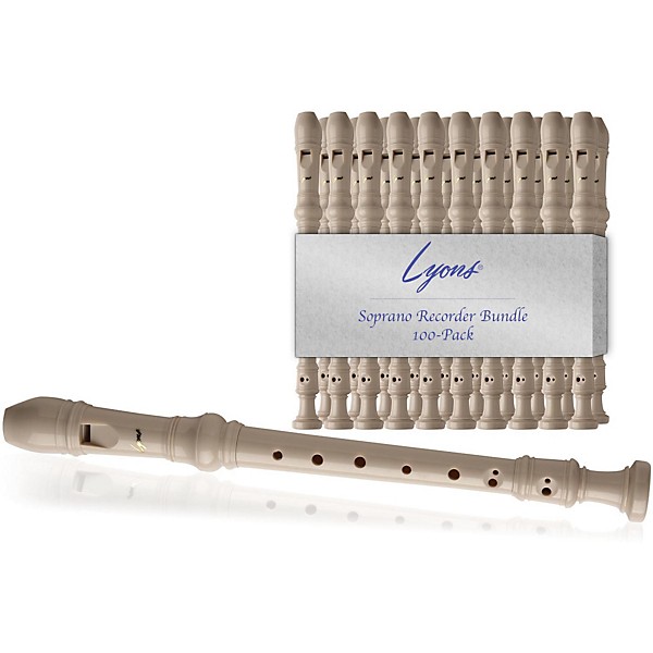 Lyons Soprano Recorder Value Bundle 100-Pack Ivory