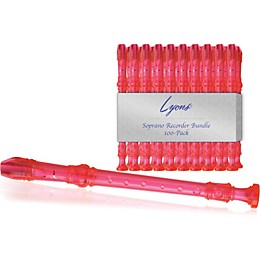 Lyons Soprano Recorder Value Bundle 100-Pack Transparent Pink