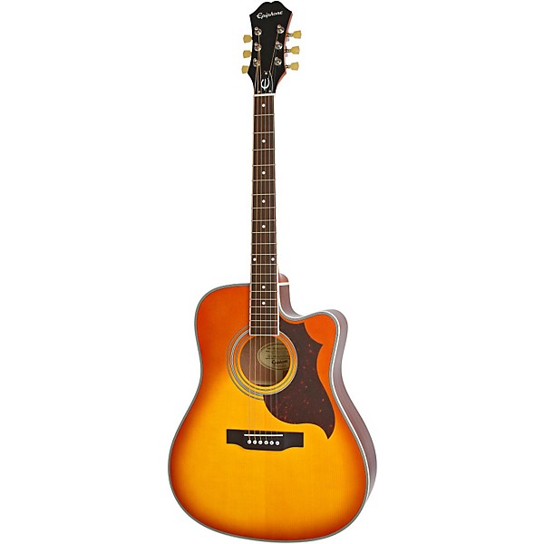 Open Box Epiphone FT-350SCE Acoustic-Electric Guitar with Min-Etune Level 2 Violinburst 888365512938