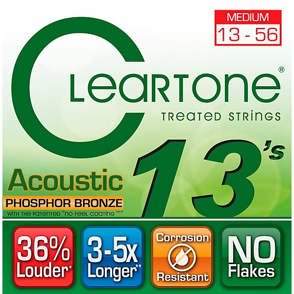 Cleartone Coated Medium Acoustic Guitar Strings Four Pack