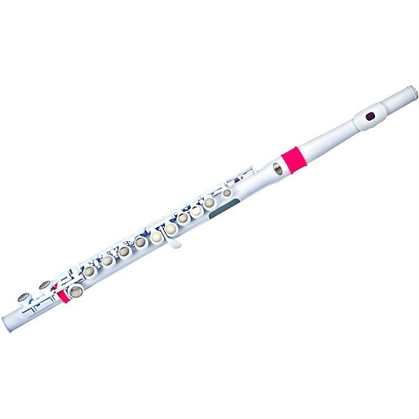 Nuvo Student Plastic Flute Kit White with Pink Highlights