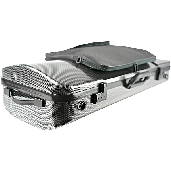 Bam 2202XL Hightech Large Adjustable Viola Case with Pocket Silver Carbon